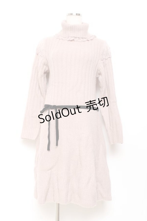 画像1: axes femme POETIQUE / 肩デザインタートルニットワンピース M アワピンク Y-25-11-05-130-AX-OP-SZ-ZY (1)