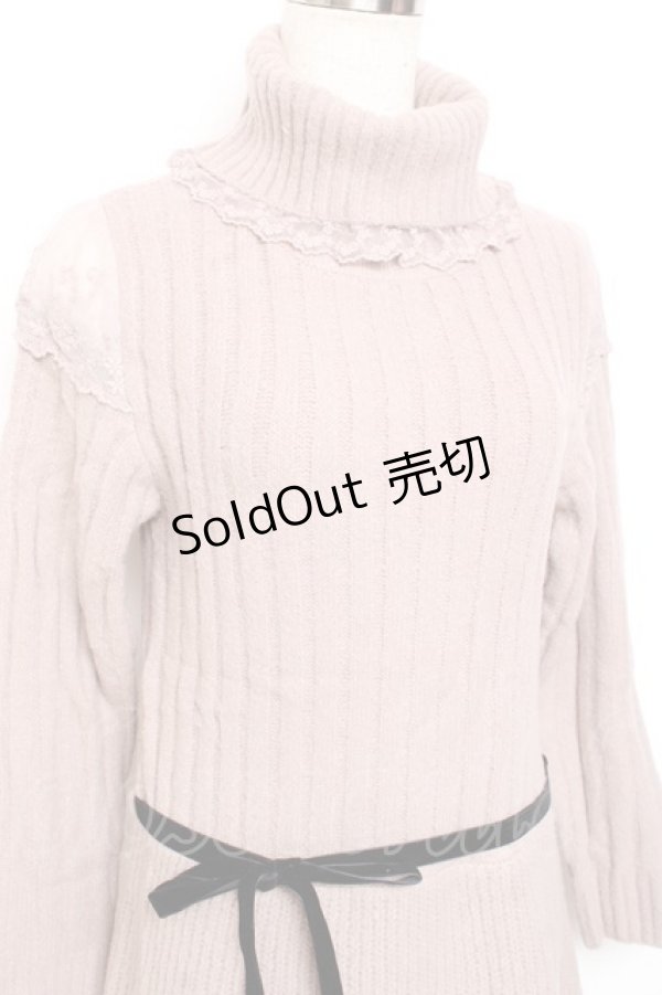 画像3: axes femme POETIQUE / 肩デザインタートルニットワンピース M アワピンク Y-25-11-05-130-AX-OP-SZ-ZY (3)