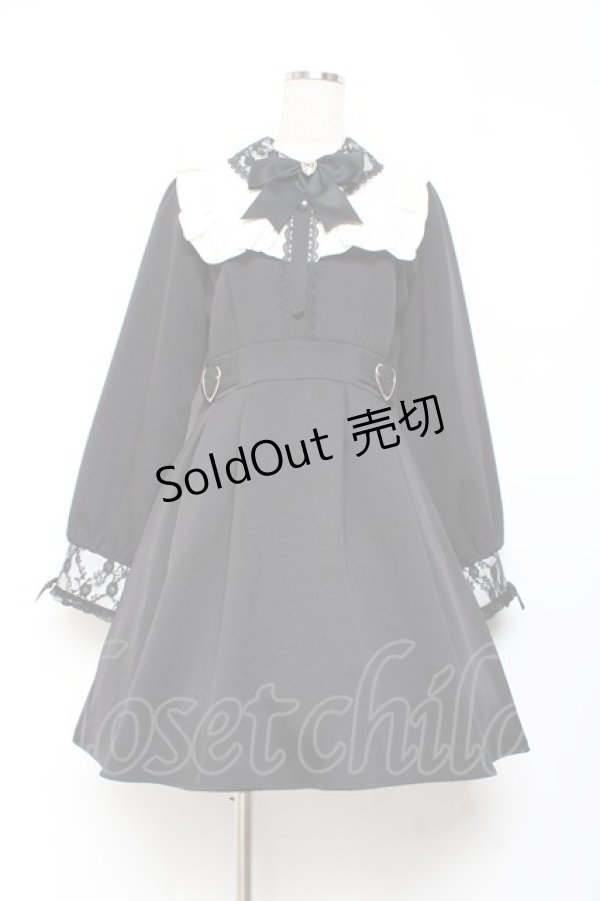 画像1: DearMyLove / レース重ねハートバックルベルトワンピース L 黒 Y-25-11-05-132-EL-OP-SZ-ZY (1)