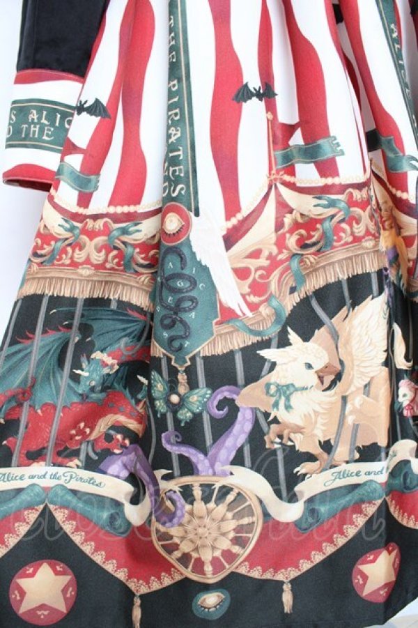 ALICE and the PIRATES / Escape Beast柄シャツワンピース エンジ Y-25