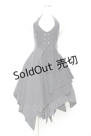 画像: Ozz Croce / イレギュラーホルターワンピース  黒 Y-25-11-05-136-OO-OP-SZ-ZY