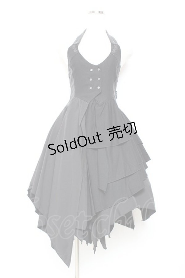 画像1: Ozz Croce / イレギュラーホルターワンピース  黒 Y-25-11-05-136-OO-OP-SZ-ZY (1)