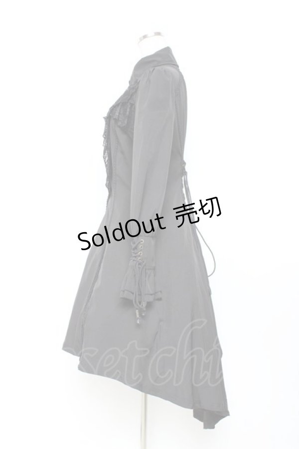 画像2: Ozz oneste / レースフリルシャツワンピース  黒 Y-25-11-05-137-OO-JA-SZ-ZY (2)