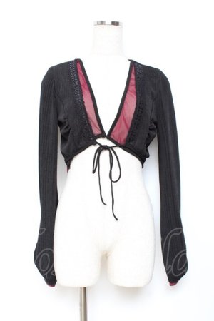 画像: Ozz oneste / 重ね着風ボレロ  黒×ワイン Y-25-11-05-140-OO-TO-SZ-ZY