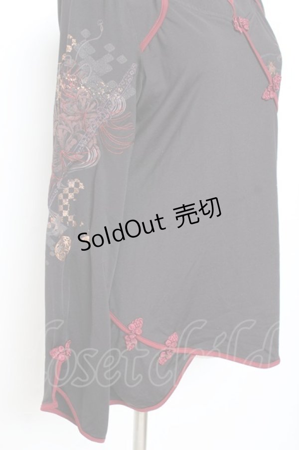 画像3: Ozz oneste / 和刺繍チャイナボタントップス  黒 Y-25-11-05-142-OO-TO-SZ-ZY (3)