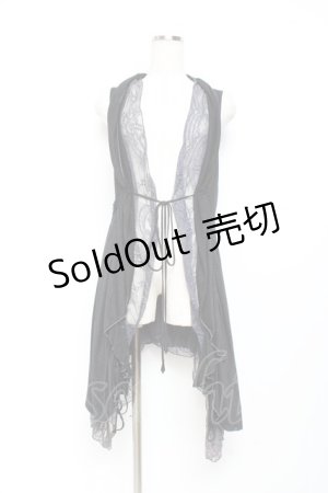 画像: Ozz oneste / ラメ混レースジレ  黒×グレー Y-25-11-05-143-OO-TO-SZ-OS