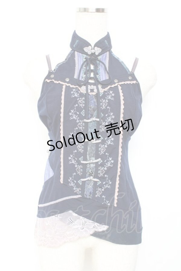 画像4: Ozz oneste / ホルターキャミ+ボレロ  青 Y-25-11-05-147-OO-TO-SZ-ZY (4)