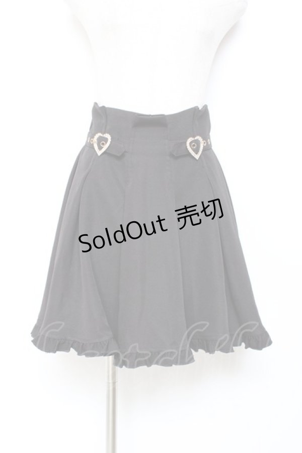 画像1: Rojita / ハートビジュバックルフレアスカート F 黒 Y-25-11-05-149-LO-SK-SZ-ZY (1)