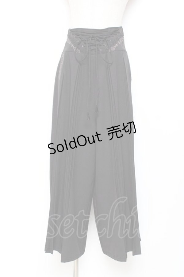 画像1: Rozen Kavalier / プリーツ袴ワイドパンツ  黒 Y-25-11-05-151-OO-PA-SZ-ZY (1)