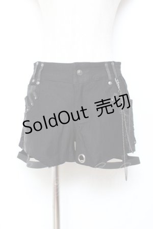 画像: Ozz Croce / チェーン付きショートパンツ  黒 Y-25-11-05-152-OO-PA-SZ-ZY