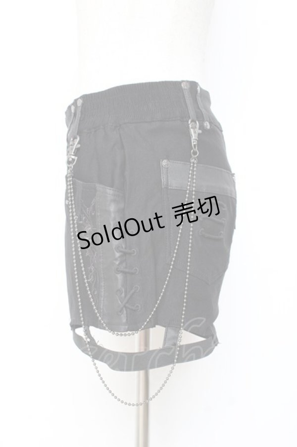 画像2: Ozz Croce / チェーン付きショートパンツ  黒 Y-25-11-05-152-OO-PA-SZ-ZY (2)