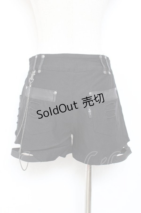 画像3: Ozz Croce / チェーン付きショートパンツ  黒 Y-25-11-05-152-OO-PA-SZ-ZY (3)