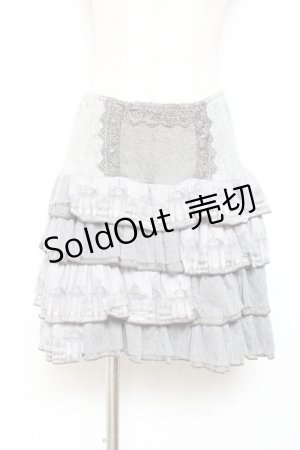 画像: OZZ ANGELO / プリント入りドットティアードスカート  グレー Y-25-11-05-153-OO-SK-SZ-ZY