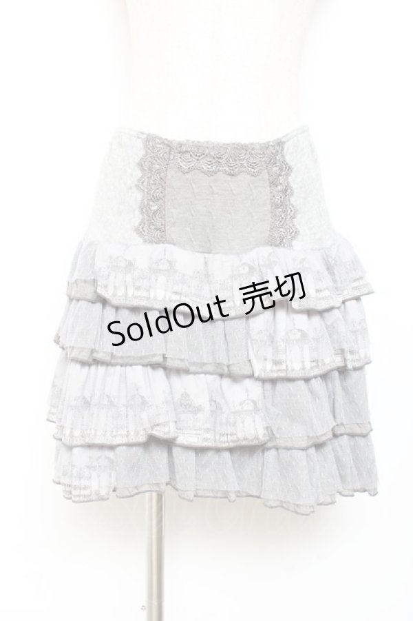 画像1: OZZ ANGELO / プリント入りドットティアードスカート  グレー Y-25-11-05-153-OO-SK-SZ-ZY (1)