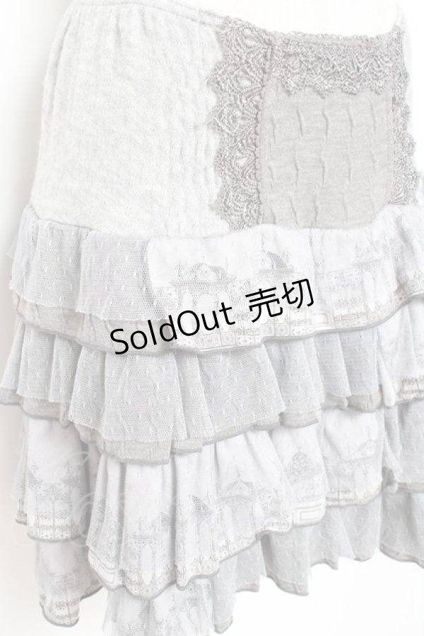 画像3: OZZ ANGELO / プリント入りドットティアードスカート  グレー Y-25-11-05-153-OO-SK-SZ-ZY (3)