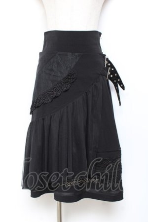 画像: Ozz Croce / オーバースカート付きスカート  黒 Y-25-11-05-154-OO-SK-SZ-ZY