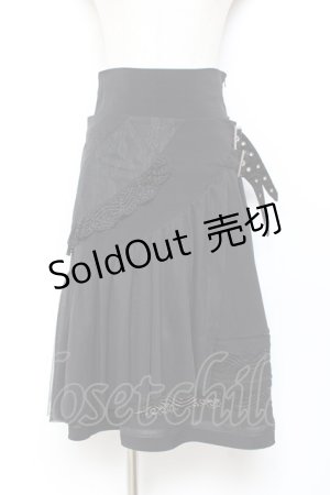 画像: Ozz Croce / オーバースカート付きスカート  黒 Y-25-11-05-154-OO-SK-SZ-ZY