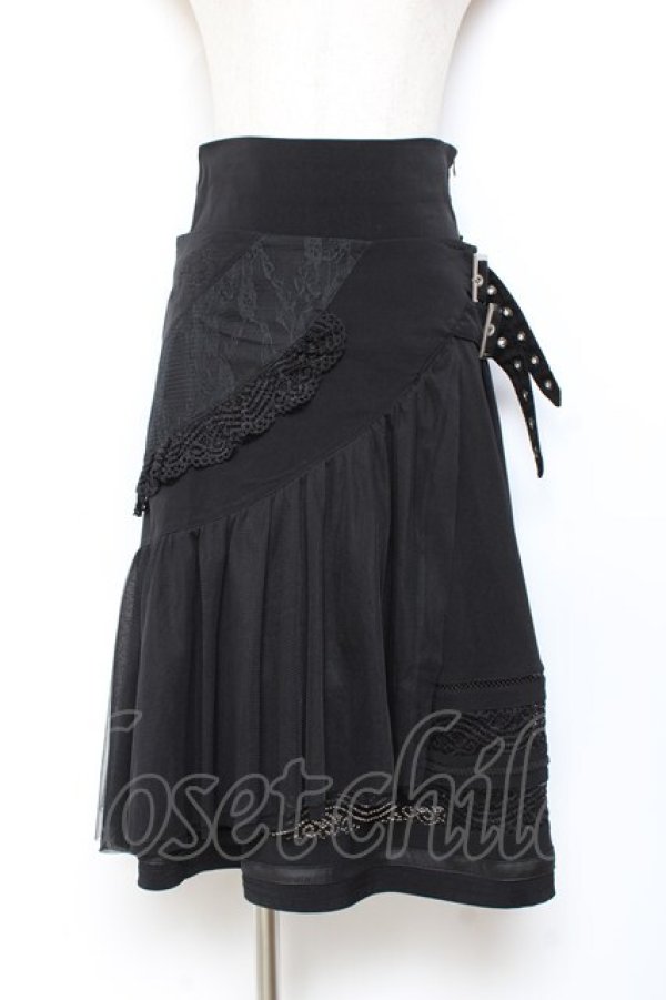 画像1: Ozz Croce / オーバースカート付きスカート  黒 Y-25-11-05-154-OO-SK-SZ-ZY (1)