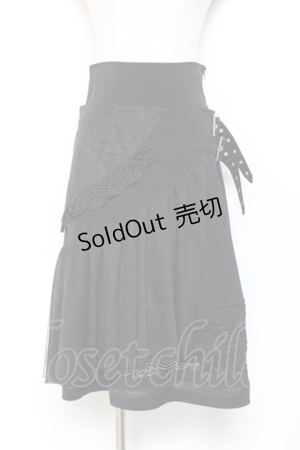 画像1: Ozz Croce / オーバースカート付きスカート  黒 Y-25-11-05-154-OO-SK-SZ-ZY (1)