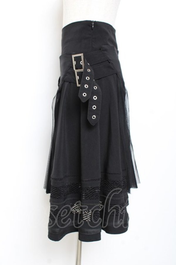 画像2: Ozz Croce / オーバースカート付きスカート  黒 Y-25-11-05-154-OO-SK-SZ-ZY (2)