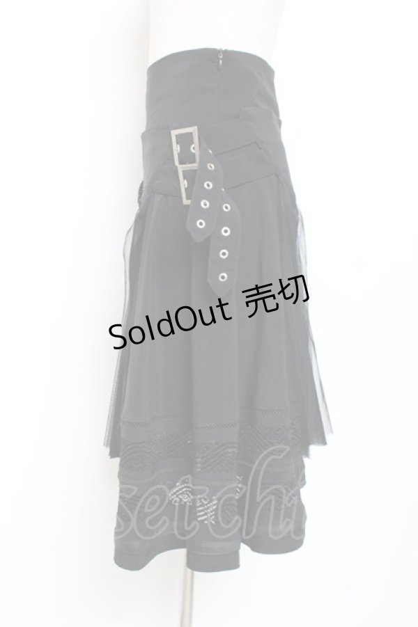 画像2: Ozz Croce / オーバースカート付きスカート  黒 Y-25-11-05-154-OO-SK-SZ-ZY (2)