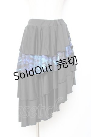 画像: NieR Clothing / 変形スカート F 黒×青 Y-25-11-05-156-PU-SK-SZ-ZY