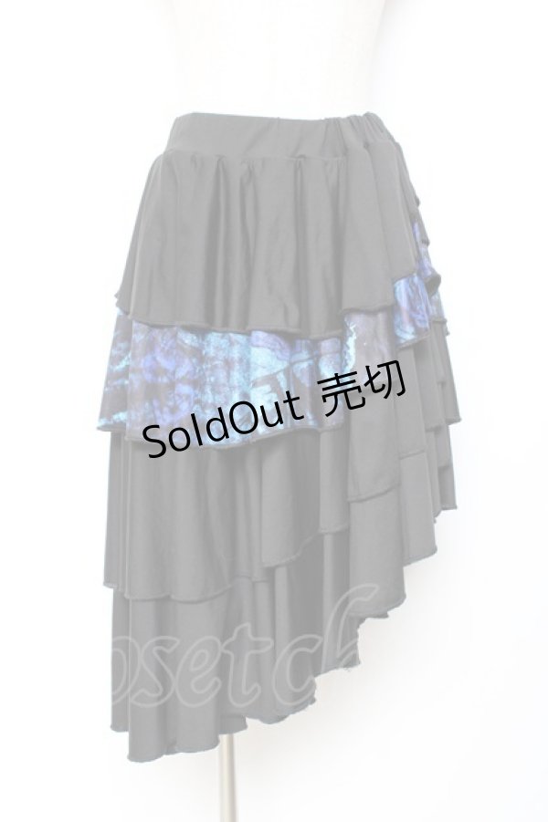 画像1: NieR Clothing / 変形スカート F 黒×青 Y-25-11-05-156-PU-SK-SZ-ZY (1)