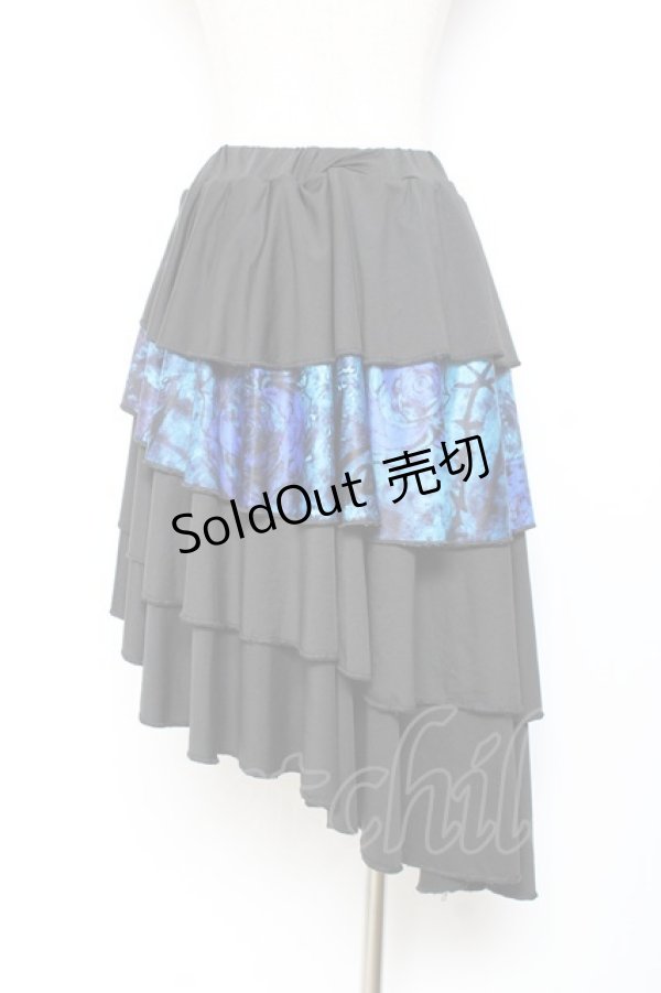 画像2: NieR Clothing / 変形スカート F 黒×青 Y-25-11-05-156-PU-SK-SZ-ZY (2)