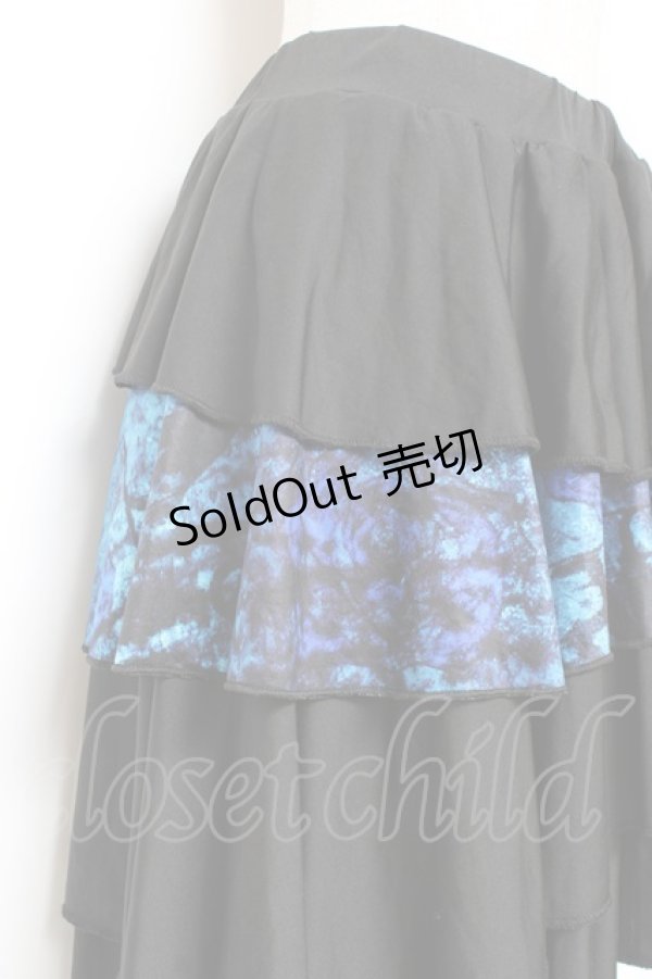 画像3: NieR Clothing / 変形スカート F 黒×青 Y-25-11-05-156-PU-SK-SZ-ZY (3)