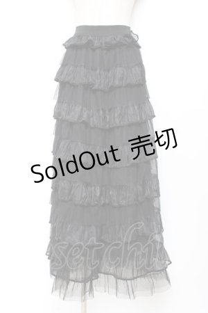 画像: axes femme / チュールティアードスカート F 黒 Y-25-11-05-160-AX-SK-SZ-ZY