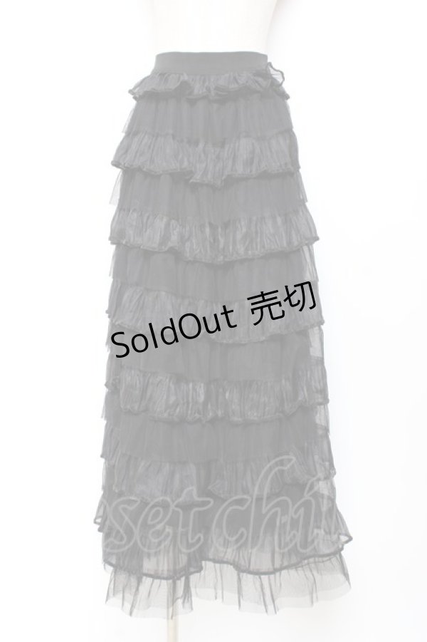 画像1: axes femme / チュールティアードスカート F 黒 Y-25-11-05-160-AX-SK-SZ-ZY (1)