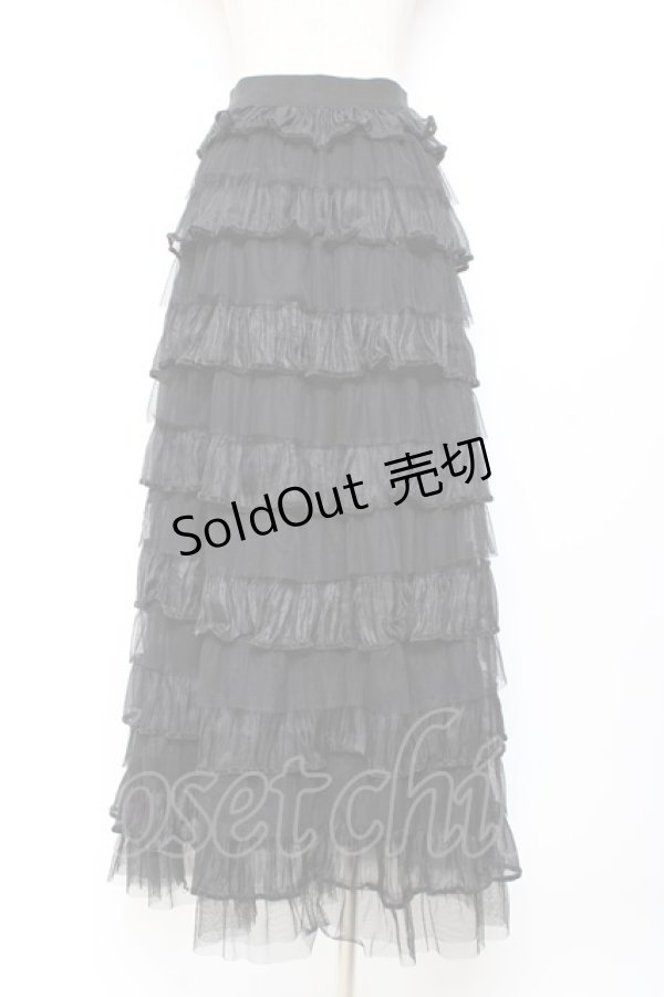 画像2: axes femme / チュールティアードスカート F 黒 Y-25-11-05-160-AX-SK-SZ-ZY (2)