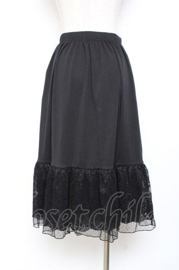 画像2: axes femme / フラワーレースミディペチスカート F 黒 Y-25-11-05-161-AX-SK-SZ-ZY (2)