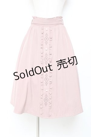 画像: axes femme / フレームローズ刺繍スカート F ピンク Y-25-11-05-165-AX-SK-SZ-ZY