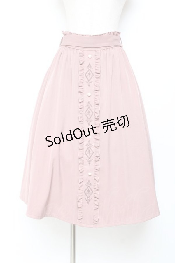 画像1: axes femme / フレームローズ刺繍スカート F ピンク Y-25-11-05-165-AX-SK-SZ-ZY (1)