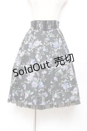 画像: axes femme / 花柄タックスカート M ワイン Y-25-11-05-171-AX-SK-SZ-ZY