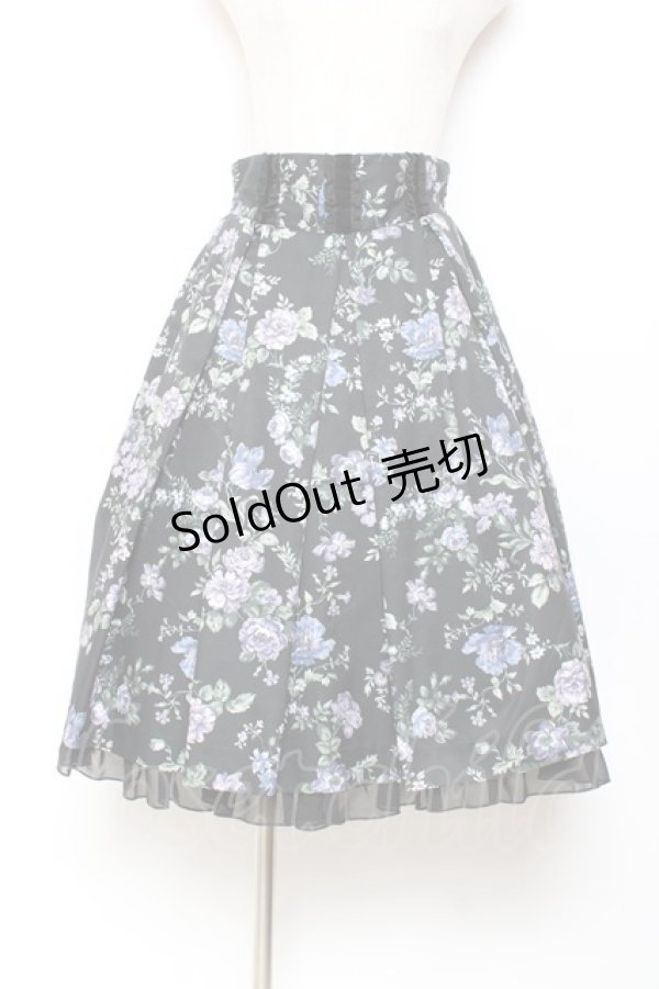 画像1: axes femme / 花柄タックスカート M ワイン Y-25-11-05-171-AX-SK-SZ-ZY (1)