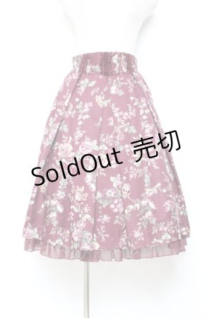 画像: axes femme / 花柄タックスカート M ワイン Y-25-11-05-172-AX-SK-SZ-ZY