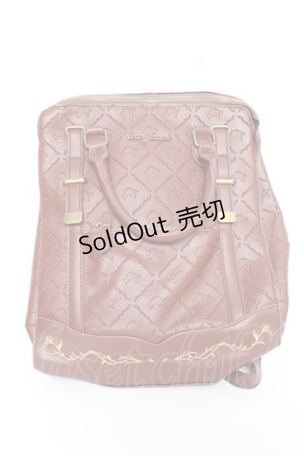画像1: axes femme / 型押し２ＷＡＹリュック  茶 Y-25-11-05-026-AX-BG-SZ-ZY (1)