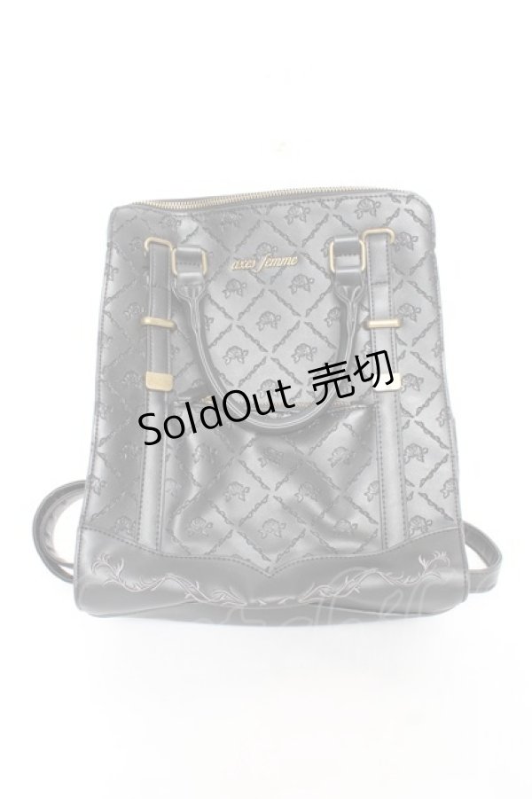 画像1: axes femme / 型押し２ＷＡＹリュック  黒 Y-25-11-05-027-AX-BG-SZ-ZY (1)