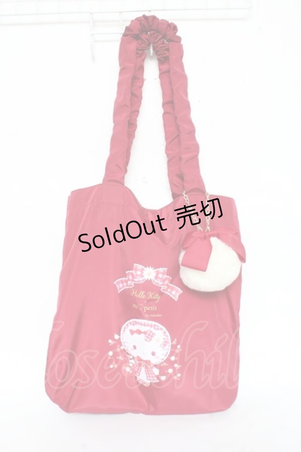 画像1: m petit by misako / サンリオキャラクターズコラボ ハローキティ トートバッグ  濃赤 Y-25-11-05-028-LO-BG-SZ-ZY (1)