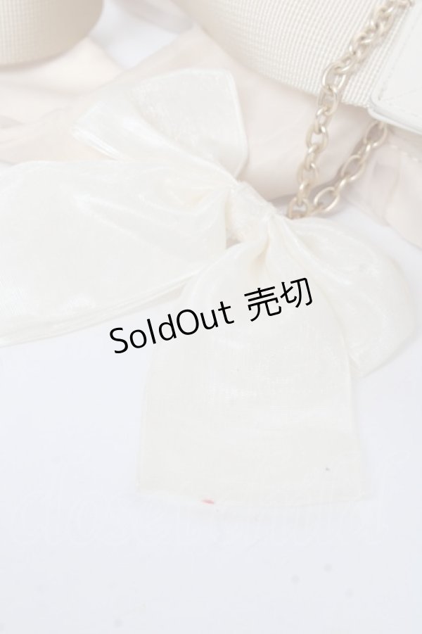 画像4: 【SALE】m petit by misako / リボンチャーム付きショルダーバッグ  中白 Y-25-11-05-030-LO-BG-SZ-ZT308 (4)