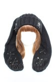 画像5: REFLEM / 安全ピン付きうさ耳ニットキャップ F ブラック Y-25-11-05-036-PU-AC-SZ-ZY (5)
