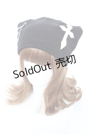 画像: ACDC RAG / 冥闇ネコミミクロスハット  黒 Y-25-11-05-037-PU-AC-SZ-ZY