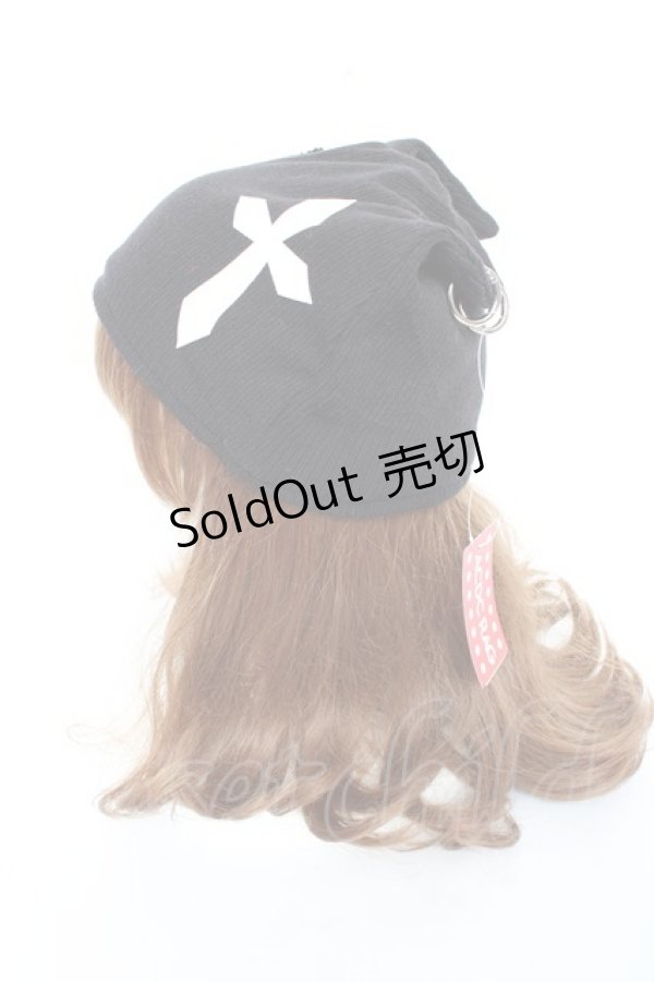 画像2: ACDC RAG / 冥闇ネコミミクロスハット  黒 Y-25-11-05-037-PU-AC-SZ-ZY (2)