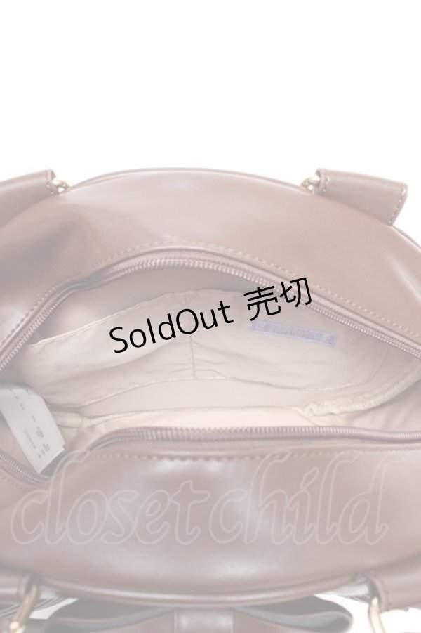 画像3: axes femme kawaii / ツインリボンラウンドバッグ  茶 Y-25-11-06-006-AX-BG-SZ-ZY (3)