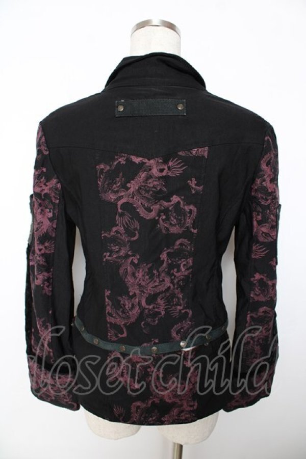 画像2: Ozz On / 龍pt&ベロア切替3wayジャケット  黒×赤 Y-25-11-06-047-OO-JA-SZ-OS (2)