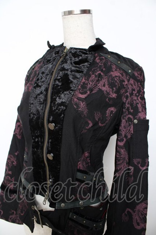 画像3: Ozz On / 龍pt&ベロア切替3wayジャケット  黒×赤 Y-25-11-06-047-OO-JA-SZ-OS (3)