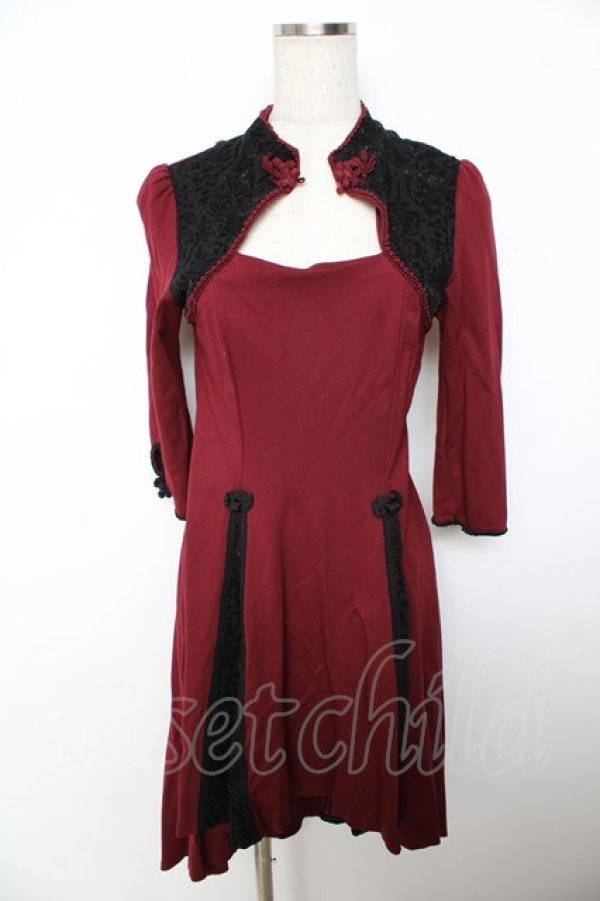 画像1: abilletage / チャイナワンピース  赤 Y-25-11-06-048-GO-OP-SZ-ZY (1)