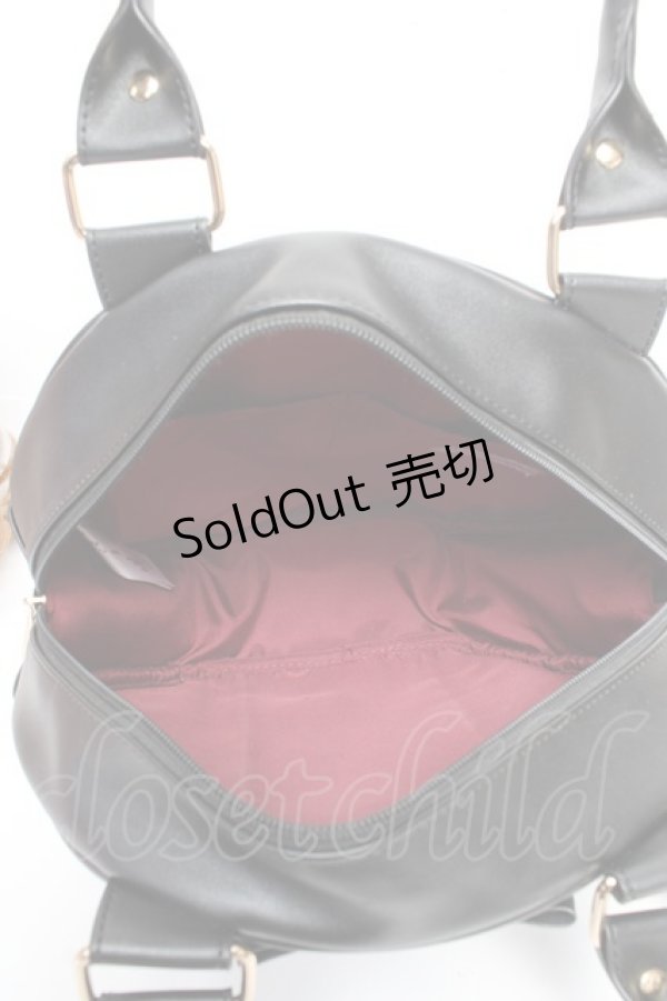 画像3: axes femme kawaii / ツインリボンラウンドハンドバッグ  黒 Y-25-11-06-007-AX-BG-SZ-ZY (3)